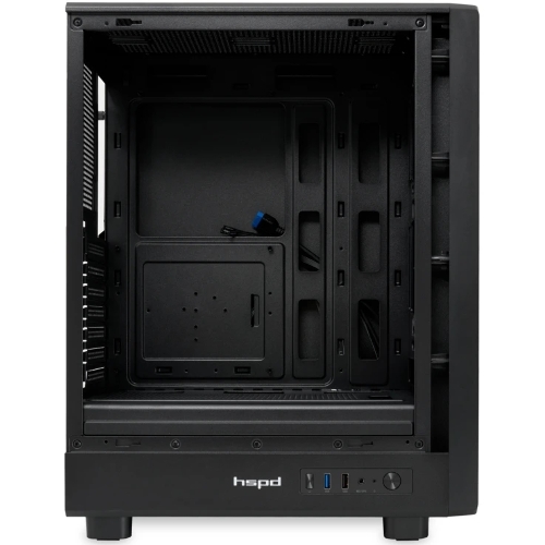 Компьютерный корпус без блока питания HSPD M510, Mesh Mid Tower, черный, TG, 0.5 SPCC, no fans ATX, mATX, mITX 180/280/160мм 1x2.5