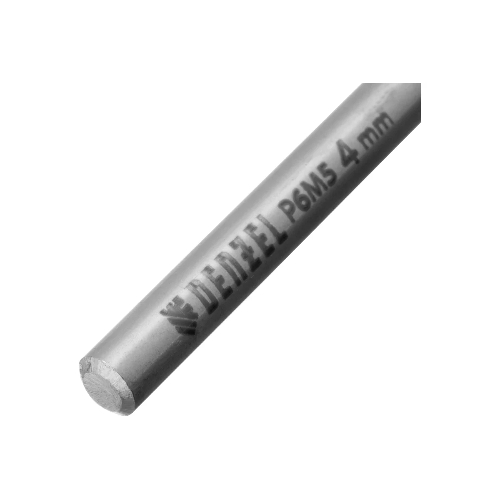 Сверло спиральное по металлу Denzel 4 x 75мм, Р6М5, Golden Tip