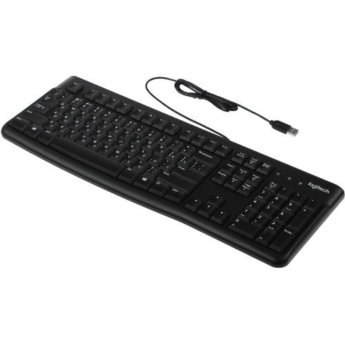 Клавиатура проводная Logitech K120 for business, USB черный (неоригинальная гравировка)