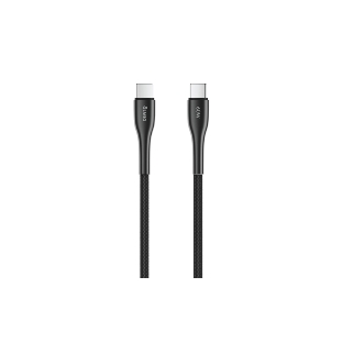 Кабель OLMIO STYLE, Type-C - Type-C, 60W, 1.2м, тканевая оплетка, черный