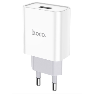 Блок питания (сетевой адаптер) HOCO C81A Asombroso single 1xUSB, 2.1A, 10W, белый
