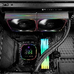 Система жидкостного охлаждения Thermalright Frozen Horizon 240 Digital (240мм, LED temp., Black, ARGB/Fans: 2x120мм, 68.9CFM, 28.2dBA, 2000RPM/Pump height 53.2мм, Rad thickness 27мм/S: 1700, 1200, 1851, 115X, AM5, AM4)