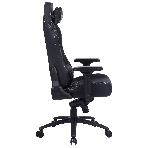 Кресло Cactus CS-CHR-0112BL-M черный, экокожа, 120 кг, подголовник, регулируемые подлокотники, механизм качания