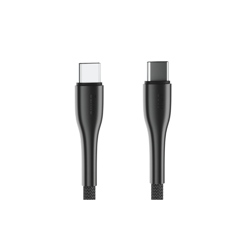 Кабель OLMIO STYLE, Type-C - Type-C, 60W, 1.2м, тканевая оплетка, черный