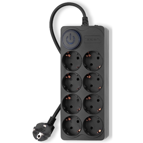 Сетевой фильтр Ippon BK-8-EU-5-16-B 5м (8 розеток) черный (коробка)