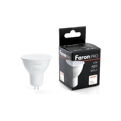 Лампа светодиодная Feron PRO LB-1610 10Вт 230В GU5.3 белый