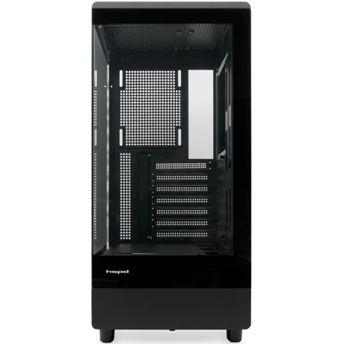 Компьютерный корпус без блока питания HSPD F510, Panoramic Mid Tower, черный, TG, 0.5 SPCC, no fans ATX, mATX, mITX 180/280/160мм 1x2.5