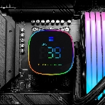 Система жидкостного охлаждения Thermalright Frozen Horizon 240 Digital (240мм, LED temp., Black, ARGB/Fans: 2x120мм, 68.9CFM, 28.2dBA, 2000RPM/Pump height 53.2мм, Rad thickness 27мм/S: 1700, 1200, 1851, 115X, AM5, AM4)
