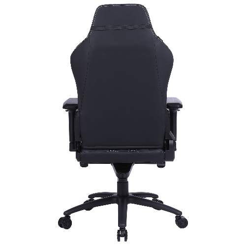 Кресло Cactus CS-CHR-0112BL-M черный, экокожа, 120 кг, подголовник, регулируемые подлокотники, механизм качания