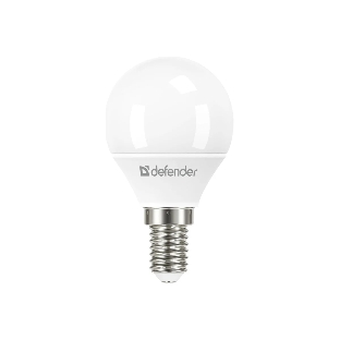 Лампа светодиодная Defender P45-8W-830-E14 шар, 3000 К, теплый белый, 1 шт.