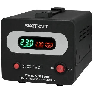 Напольный стабилизатор напряжения SMARTWATT AVR TOWER 500RF (140W - 260W, 500VA, 0.5 кВт, 50-60 Гц, розеток - 1, LED-дис