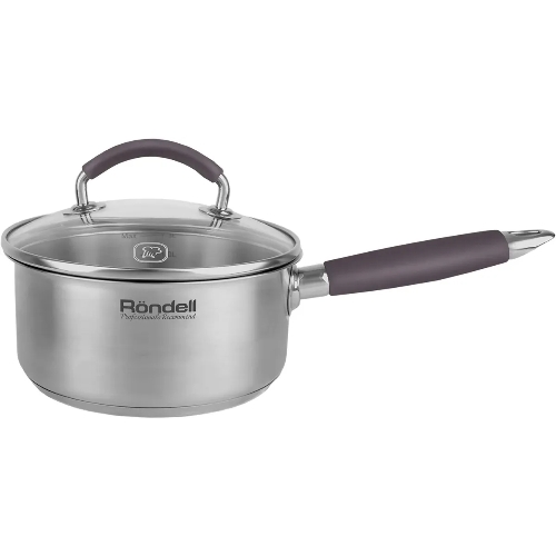 Ковш Rondell Akzent RDS-1386, 1.3 л, с крышкой, стальной