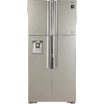 Холодильник Hitachi R-W660PUC7X GC шампань стекло двухкамерный 396/144л морозилка сверху, No Frost, Side by Side