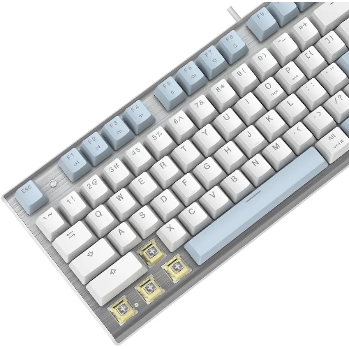 Клавиатура проводная A4Tech Fstyler FS100 Neon, USB, синий/белый