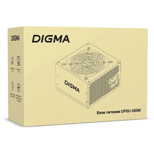 Блок питания Digma DPSU-550W, 550Вт, 120мм, черный