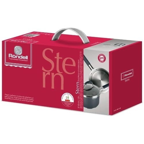 Ковш Rondell Stern RDS-008, 1.9л, с крышкой 16см, серый