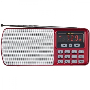Радиоприемник цифровой Perfeo ЕГЕРЬ FM+ 70-108МГц/ MP3/ питание USB или BL5C/ красный(i120-RED)	