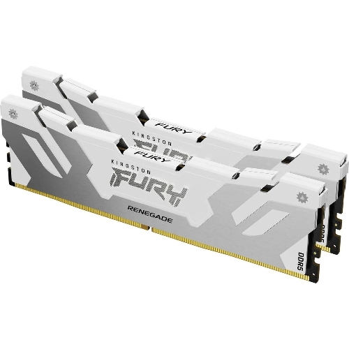 Оперативная память Kingston Fury Renegade, DDR5, 32Gb (2x16GB), 7600MHz, CL38, DIMM, с радиаторами, белый/серебристый