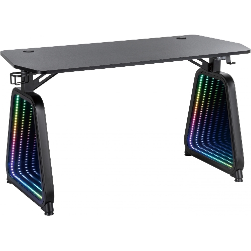 Стол игровой Cactus CS-GMD-BK-RGb столешница МДФ, черный каркас черный 136x60x75 см