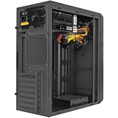 Компьютерный корпус Miditower ExeGate XP-332-UNS500 (ATX, БП UNS500 с вент. 12см, 2*USB, аудио, черный)