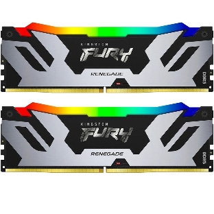 Оперативная память Kingston Fury Renegade, DDR5, 96Gb (2x48Gb), 6400MHz, CL32, DIMM, с радиатором, RGb, серебристый