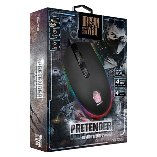Мышь проводная Qumo Pretender M53 черный, 3200 dpi, USB, кнопки - 4