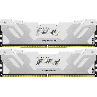 Оперативная память Kingston Fury Renegade, DDR5, 32Gb (2x16GB), 7600MHz, CL38, DIMM, с радиаторами, белый/серебристый
