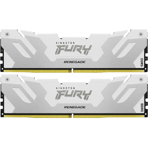 Оперативная память Kingston Fury Renegade, DDR5, 32Gb (2x16GB), 7600MHz, CL38, DIMM, с радиаторами, белый/серебристый