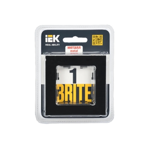 Рамка 1-местная IEK BRITE РУ-1-1-БрЧ (BR-M12-M-K02) металл черный