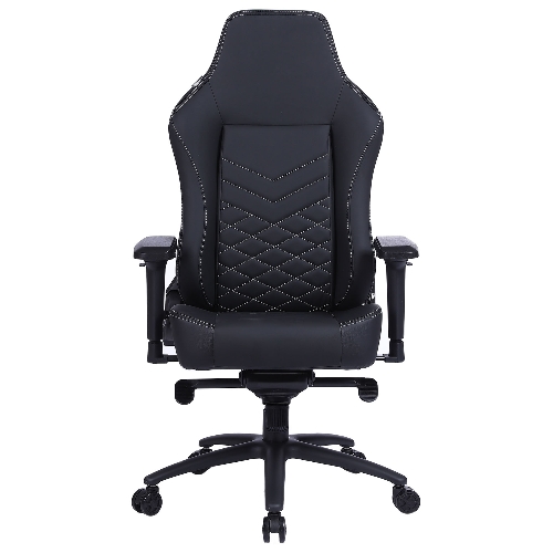 Кресло Cactus CS-CHR-0112BL-M черный, экокожа, 120 кг, подголовник, регулируемые подлокотники, механизм качания