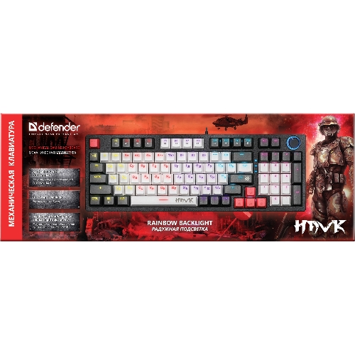 Клавиатура Defender Hawk GK-418 проводная, USB Type-A, чёрный