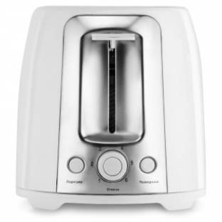 Тостер Vitek VT-1582 W белый (белый, 750 Вт, 2 отделения, механическое управление)