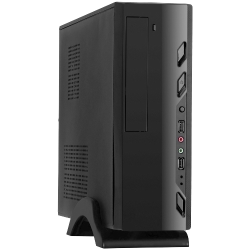Компьютерный корпус MiniITX ExeGate MI-208 Black, miniITX/mATX, M400, 80мм, 2хUSB, Audio