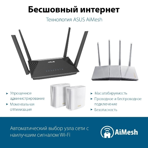 Роутер беспроводной Asus RT-AX52 AX1800 10/100/1000BASE-TX черный