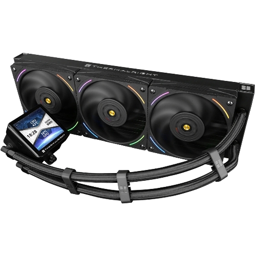 Система жидкостного охлаждения Thermalright Frozen Vision 360 V2 (360мм, LED, Black, ARGB/Fans: 3x120мм, 69CFM, 27dBA, 2150RPM/Pump height 60мм, 23dBA, 3000RPM, Rad thickness 27мм/S: 1700, 1200, 1851, 115X, 2011, 2066, AM5, AM4)