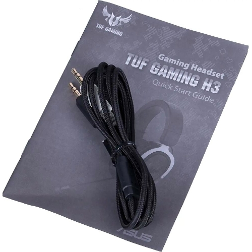 Гарнитура ASUS TUF Gaming H3 чёрный/серый, проводная, mini jack 3.5 мм, регулятор громкости, отключаемый микрофон