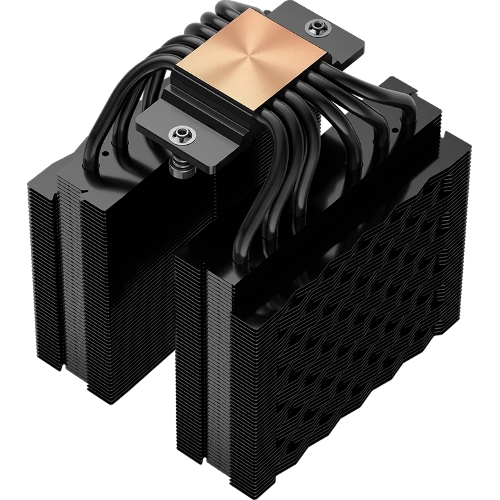 Кулер для процессора PCCooler RT620 Digital BK (250W, 4-pin PWM, LED temp., 157mm, 6x6mm, 2x120мм, 73.32CFM, 34.9dBA, 2200RPM, S: 1851/1700/1200/115X, AM5/AM4, черный)