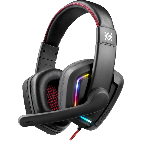 Гарнитура Defender Quake LED чёрный, проводная, подсветка