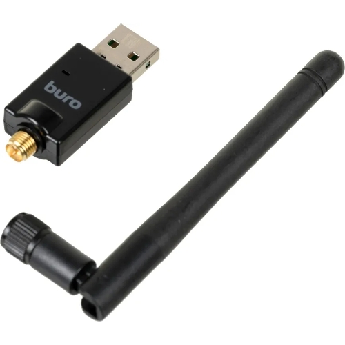 Адаптер USB Buro Bluetooth 5.0+EDR class 1 100м черный