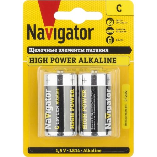 Элемент питания Navigator NBT-NE-LR14-BP2 94754, 1.5 В