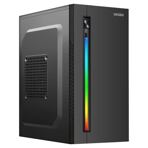 Компьютерный корпус Ginzzu D350 2хUSB 2.0,AU RGb w/o PSU