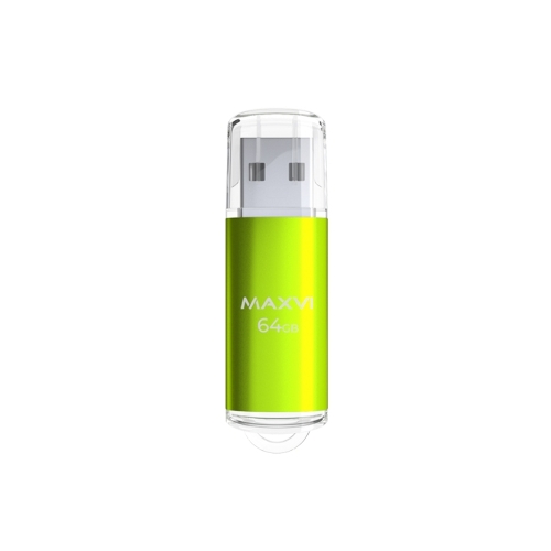 Флешка USB Maxvi MP green (FD64GbUSB20C10MP), 64Gb, USB 2.0, R/W 15/5, зеленый