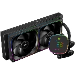 Система жидкостного охлаждения Thermalright Frozen Horizon 240 Digital (240мм, LED temp., Black, ARGB/Fans: 2x120мм, 68.9CFM, 28.2dBA, 2000RPM/Pump height 53.2мм, Rad thickness 27мм/S: 1700, 1200, 1851, 115X, AM5, AM4)