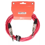 Кабель гитарный FORCE FGC-09/3 RD1/4" TS Jack - 1/4" TS Jack, высококачественный, малошумящий с проводниками из безкислородной меди OFC, диаметр 6 мм, профессиональные металлические разъемы, длина 3 м, цвет красный