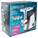 Мясорубка электрическая DELTA LUX DE-600M черный, 3000 Вт, 2.5 кг/мин, реверс, защита от перегрузки, насадки - 6