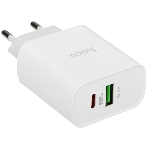 Блок питания (сетевой адаптер) HOCO C80A Rapido PD+QC3.0, 20W два порта (1хUSB-A, 1хType-C), белый
