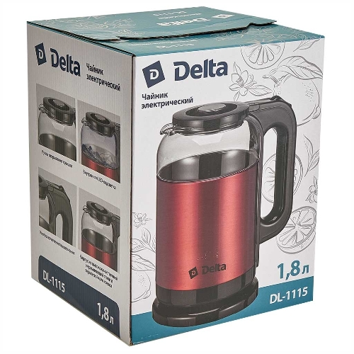 Чайник электрический DELTA DL-1115 красный