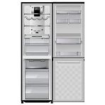 Холодильник Hitachi R-BG410PUC6 GbK черный двухкамерный 215/105л морозилка снизу, No Frost