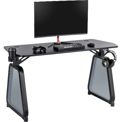 Стол игровой Cactus CS-GMD-BK-RGb столешница МДФ, черный каркас черный 136x60x75 см