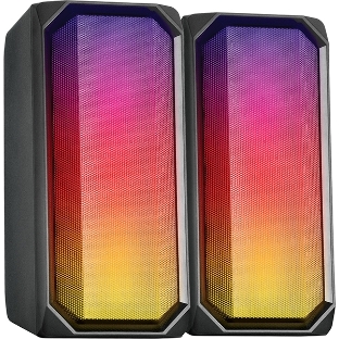 Акустическая система RGb 2.0 + Bluetooth, Qumo Charisma (ВТ 0054), 15ВТ, объемное звучание, отключаемая многорежимная RGb подсветка, USB+Jack 3,5мм